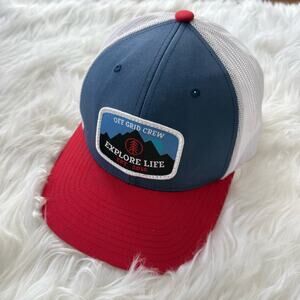 Off Grid Crew | Adult Unisex Trucker Hat Red, White & Blue Explore Life Outdoors